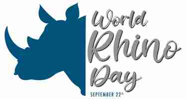 Free vector world rhino day september 22 banner