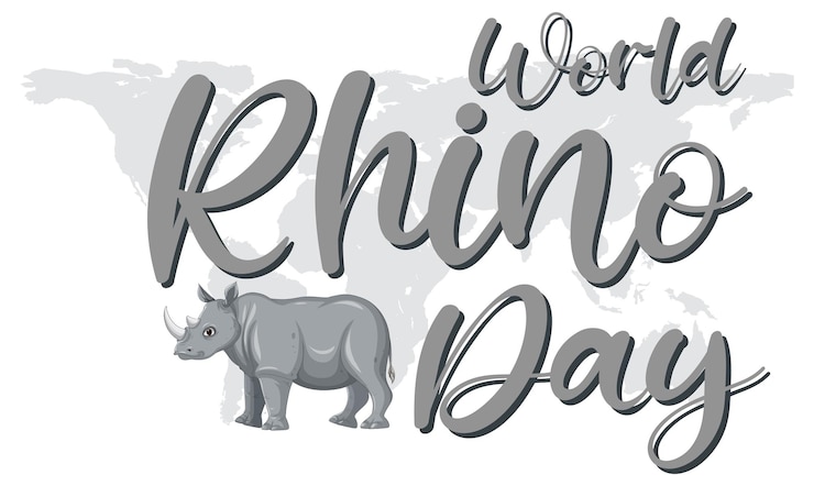 Free Vector world rhino day september 22 banner