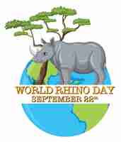 Free vector world rhino day september 22