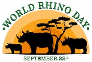 Free vector world rhino day september 22