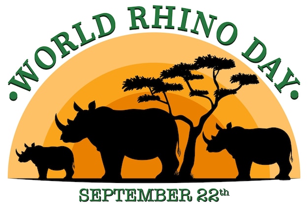 Free vector world rhino day september 22