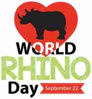 Free vector world rhino day september 22