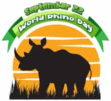 Free vector world rhino day september 22