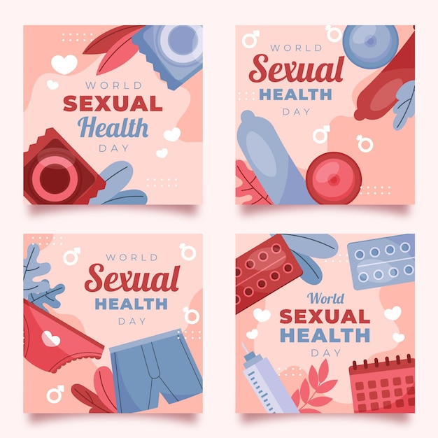 Free vector world sexual health day instagram posts collection