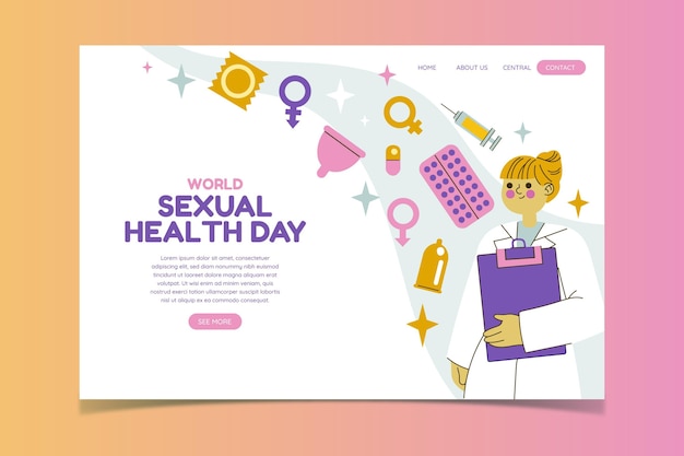 Free vector world sexual health day landing page template