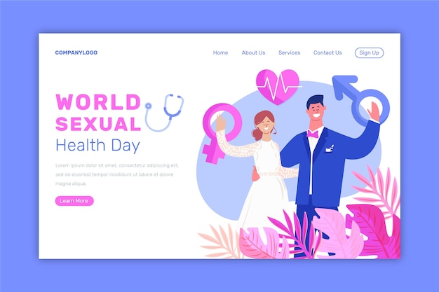 Шаблон целевой страницы всемирного дня сексуального здоровья