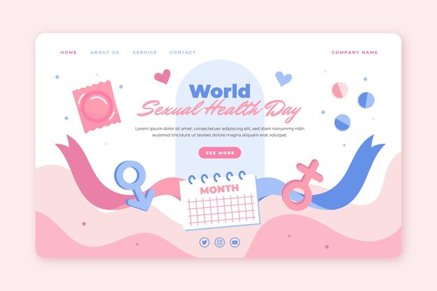 World sexual health day landing page template