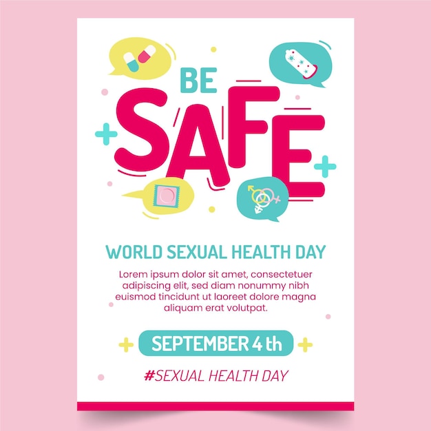 World sexual health day vertical flyer template