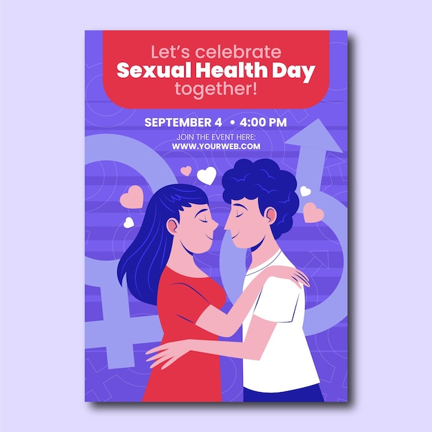 Free vector world sexual health day vertical flyer template