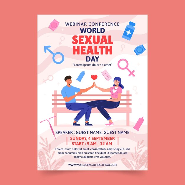 Free vector world sexual health day vertical flyer template