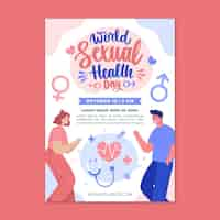 Free vector world sexual health day vertical flyer template