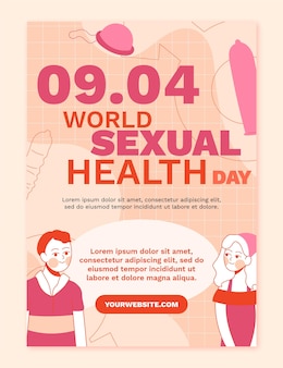 세계 성 건강의 날 세로 전단지 템플릿