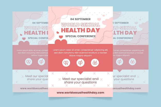 Free vector world sexual health day vertical flyer template