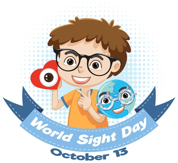 Free vector world sight day concept vector