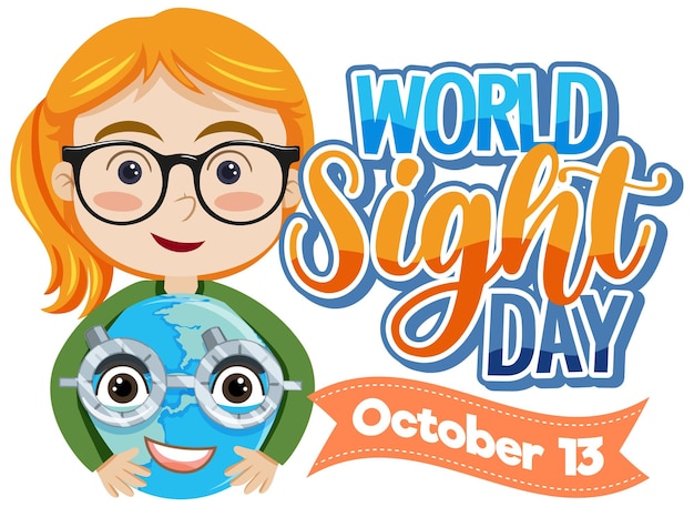 Free vector world sight day concept vector