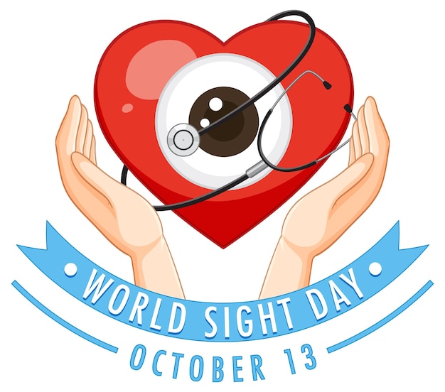 Free vector world sight day poster design