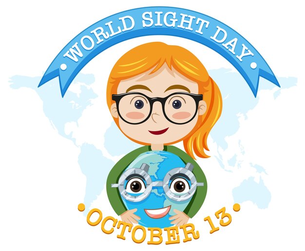 Free vector world sight day poster design