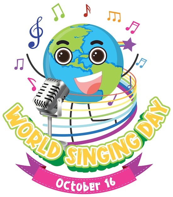 Free vector world singing day banner design