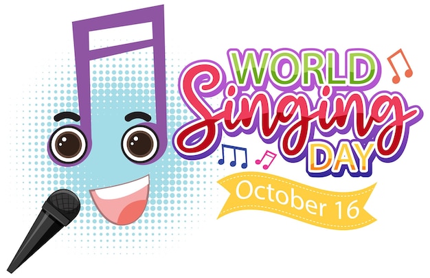 Free vector world singing day banner design