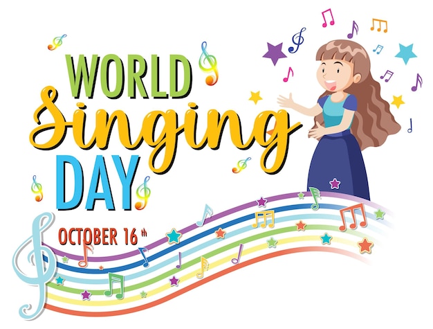 Free vector world singing day poster design