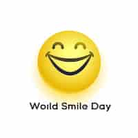 Free vector world smile day background with cute cartoon smiley vector