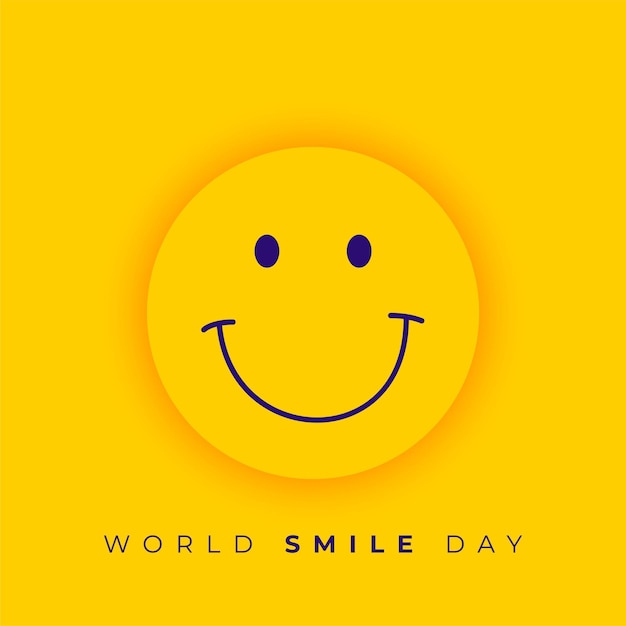 World smile day celebration background with cartoon smiley face vector