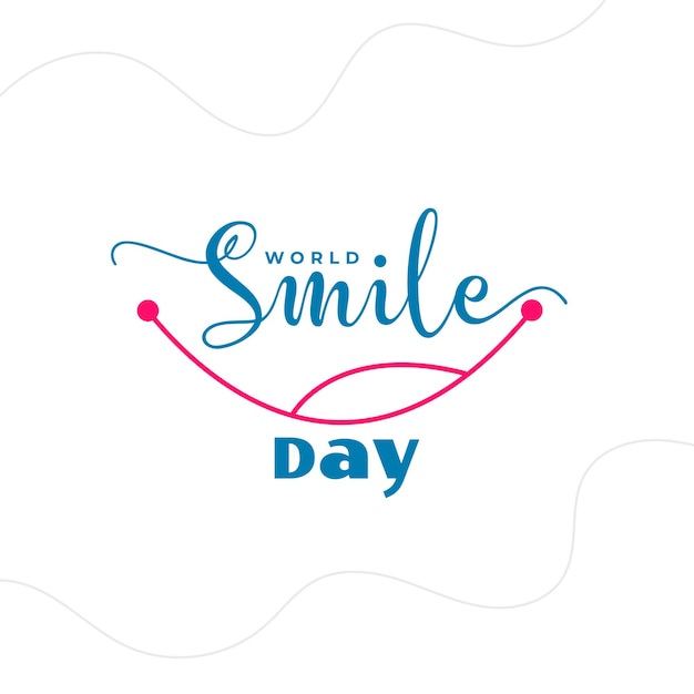 Бесплатное векторное изображение Поздравительная открытка ко всемирному дню улыбки для веселых и радостных лиц вектор