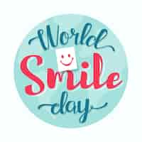 Free vector world smile day lettering