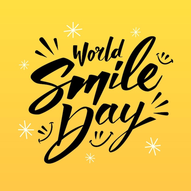 Free vector world smile day - lettering