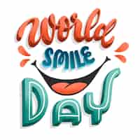 Vettore gratuito lettering giornata mondiale del sorriso