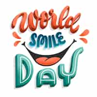 Free vector world smile day lettering