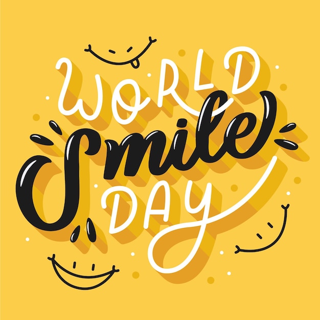 Free vector world smile day lettering