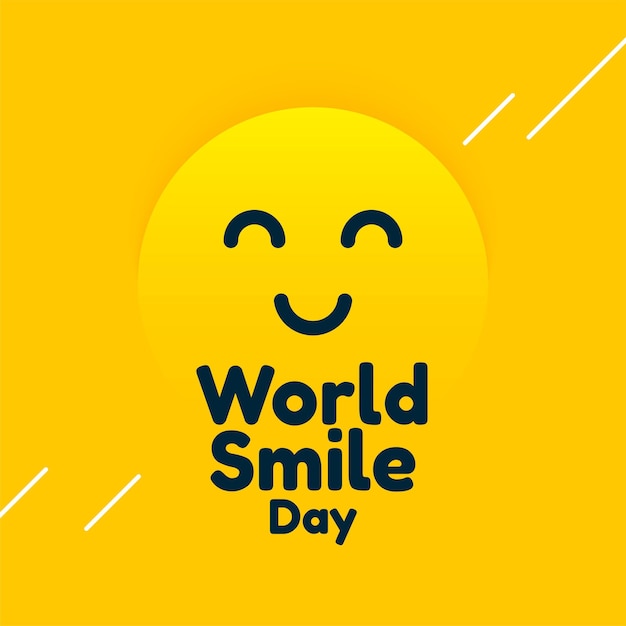 世界の笑顔の日黄色のデザインテンプレート