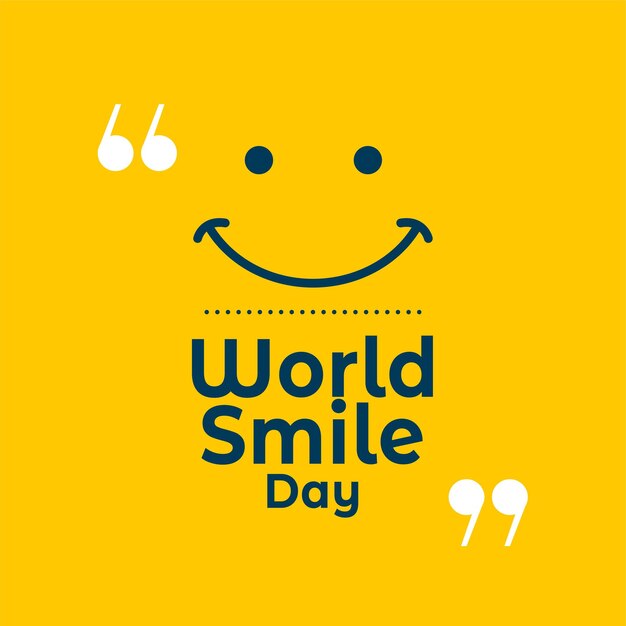 World smile day yellow quote background