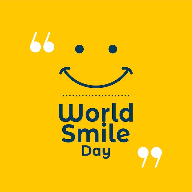 World smile day yellow quote background