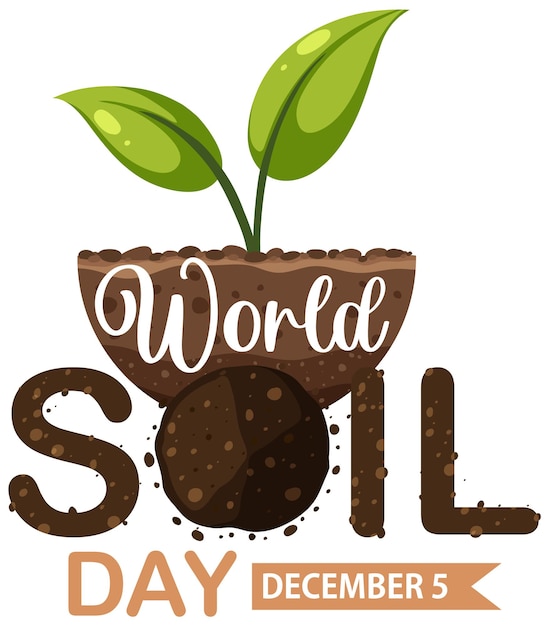 Free vector world soil day text for banner or poster design