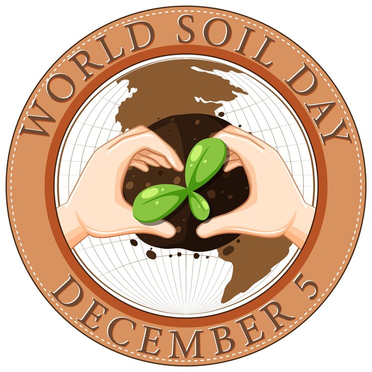 Free Vector world soil day text for banner or poster design