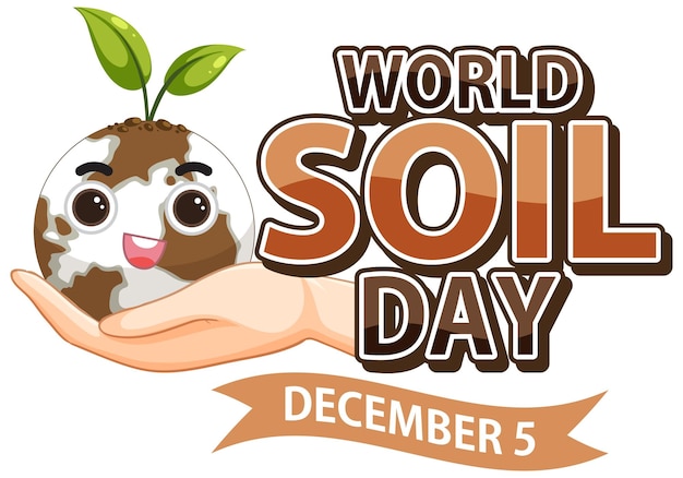 Free vector world soil day text for banner or poster design