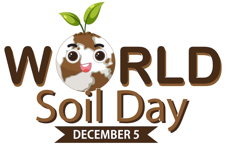 Free Vector world soil day text for banner or poster design