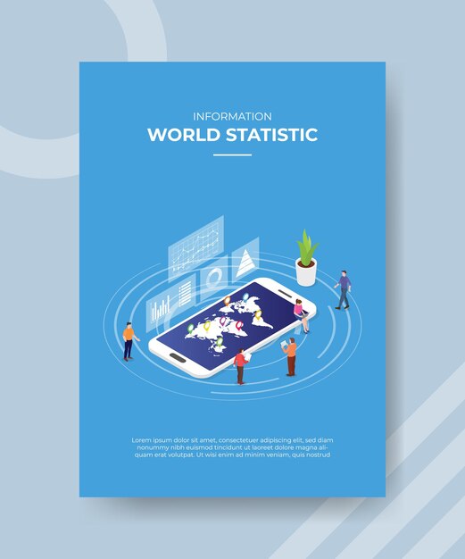 World statistics information concept for template.