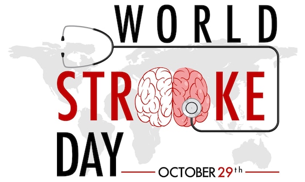 Free vector world stroke day banner design