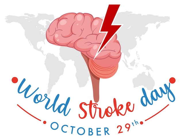 Free vector world stroke day banner design