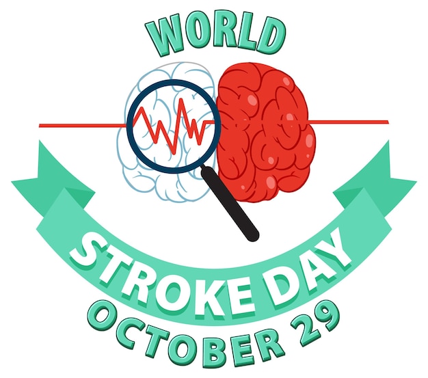 Free vector world stroke day banner design