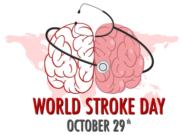 Free vector world stroke day banner design