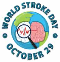 Free vector world stroke day banner design