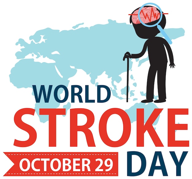 Free vector world stroke day banner design