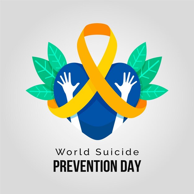 World suicide prevention day with heart and hands
