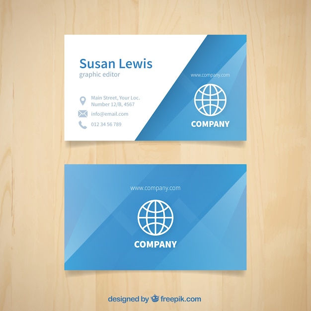 Free vector world symbol blue company card