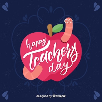 World teacher's day lettering background