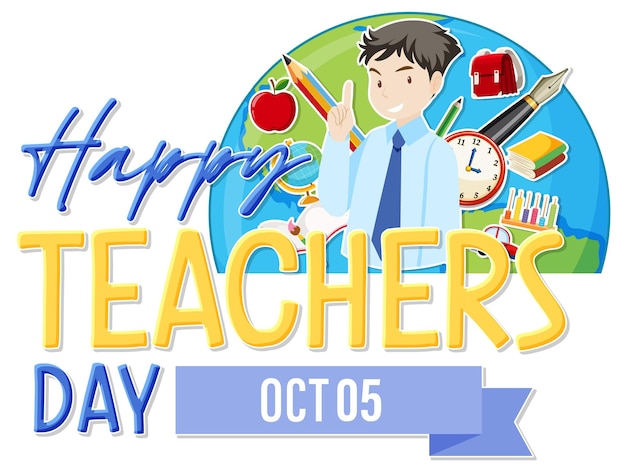 World teacher's day logo banner design